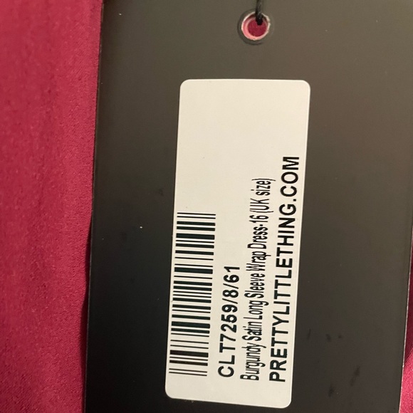 Brand New Burgundy Satin Wrap Dress - Picture 5 of 6